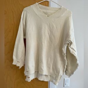 Cozy cute white V neck sweater. Size M/L. Lightly worn